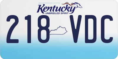 KY license plate 218VDC