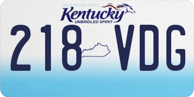 KY license plate 218VDG