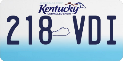 KY license plate 218VDI