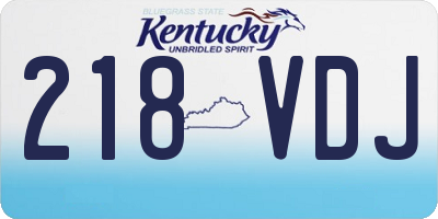 KY license plate 218VDJ