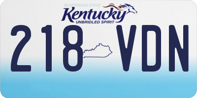 KY license plate 218VDN