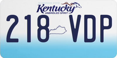 KY license plate 218VDP