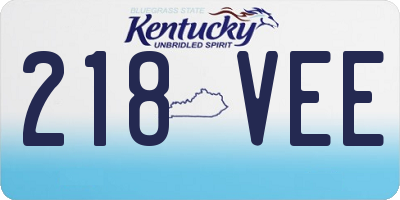 KY license plate 218VEE