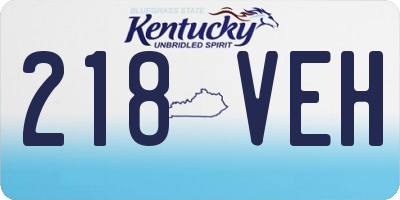 KY license plate 218VEH
