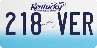 KY license plate 218VER