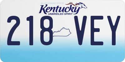 KY license plate 218VEY