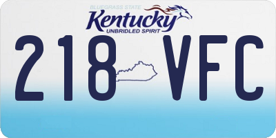 KY license plate 218VFC