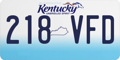 KY license plate 218VFD