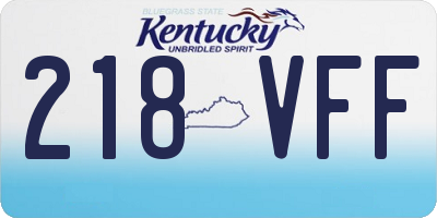 KY license plate 218VFF