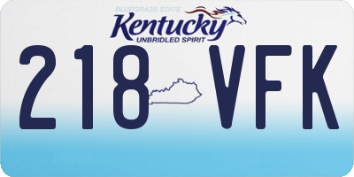 KY license plate 218VFK