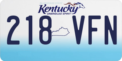 KY license plate 218VFN