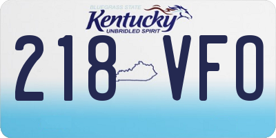 KY license plate 218VFO