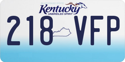 KY license plate 218VFP