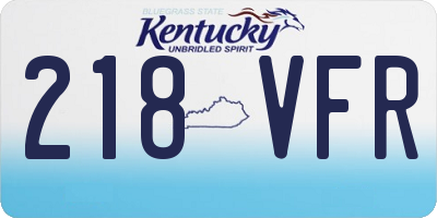 KY license plate 218VFR