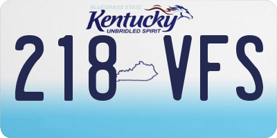 KY license plate 218VFS