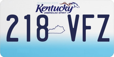 KY license plate 218VFZ