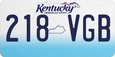 KY license plate 218VGB