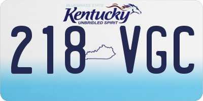 KY license plate 218VGC