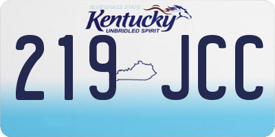 KY license plate 219JCC