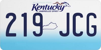 KY license plate 219JCG