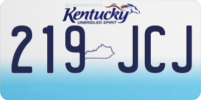 KY license plate 219JCJ