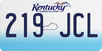 KY license plate 219JCL