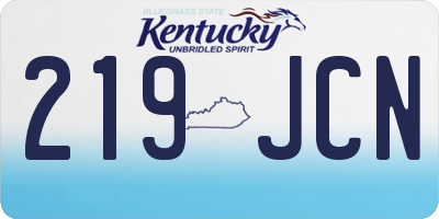 KY license plate 219JCN