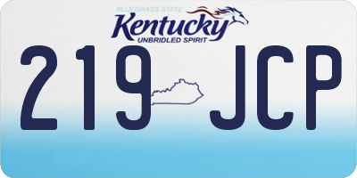KY license plate 219JCP