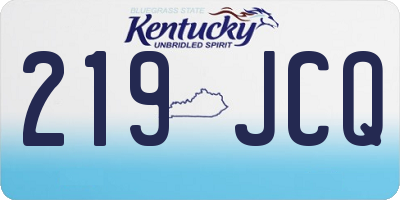 KY license plate 219JCQ