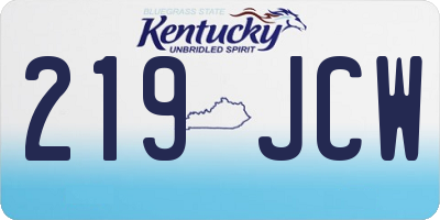 KY license plate 219JCW
