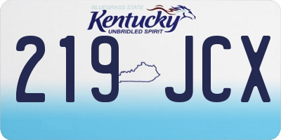 KY license plate 219JCX