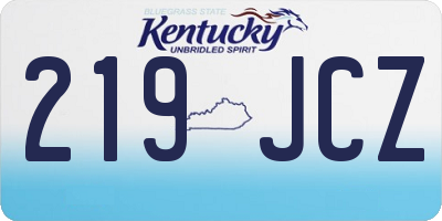 KY license plate 219JCZ