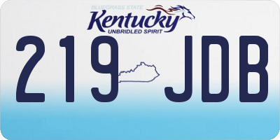 KY license plate 219JDB