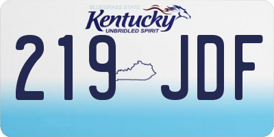 KY license plate 219JDF