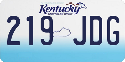 KY license plate 219JDG