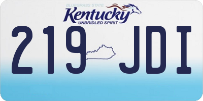KY license plate 219JDI