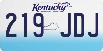 KY license plate 219JDJ