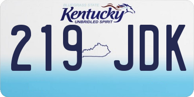 KY license plate 219JDK
