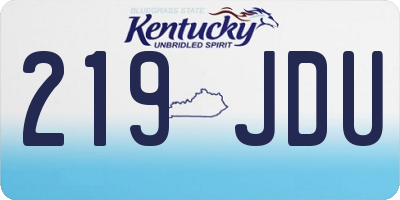 KY license plate 219JDU