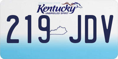 KY license plate 219JDV