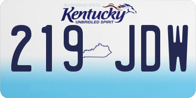 KY license plate 219JDW