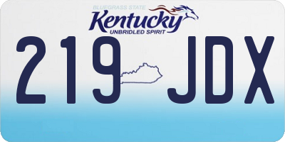KY license plate 219JDX