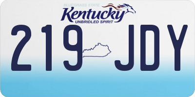 KY license plate 219JDY