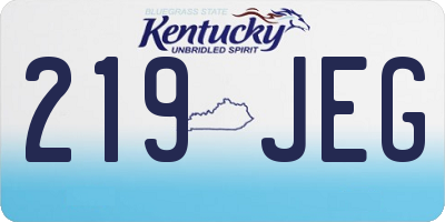 KY license plate 219JEG