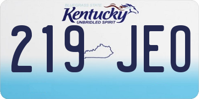 KY license plate 219JEO