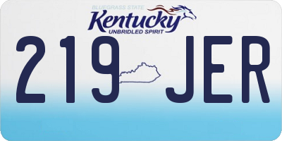 KY license plate 219JER