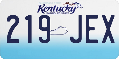 KY license plate 219JEX