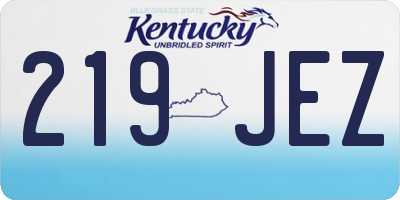 KY license plate 219JEZ