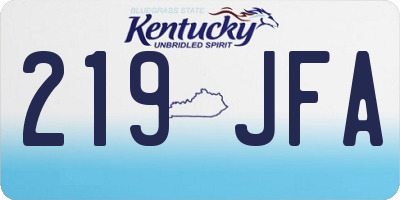 KY license plate 219JFA