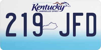KY license plate 219JFD